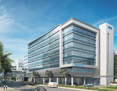 rendering of glass concrete building during sunny day.