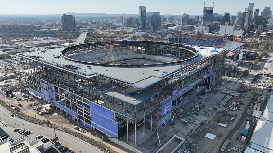 Tennessee Builders Alliance and Tennessee Titans Celebrate Topping Out of New Nissan Stadium