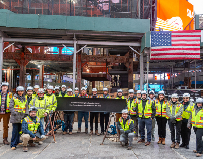 Turner and Joint Venture Partner Promethean Builders Top Out Redevelopment of One Times Square