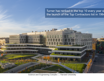 Turner Recognized as Top Contractor by Engineering News-Record