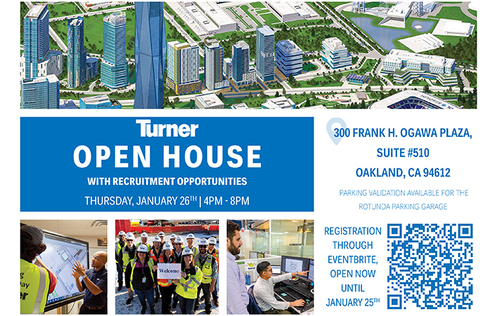 Turner’s Oakland Office to Host Open House to Network and Share Information on Upcoming Projects