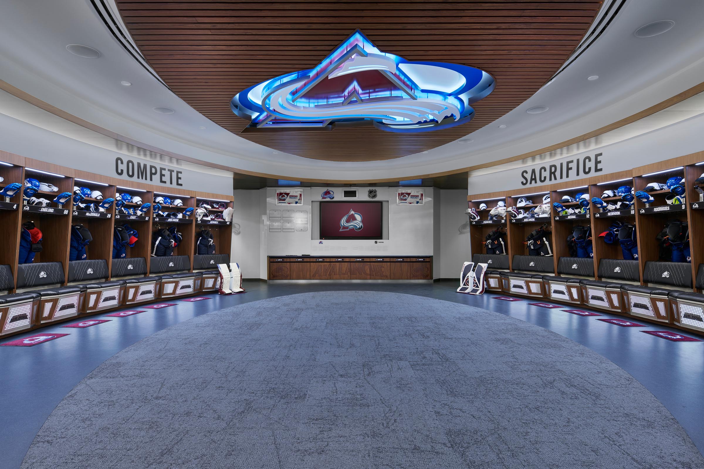 Locker Room Build Colorado Avalanche NHL Locker Room Renovation at Ball Arena | Projects ...